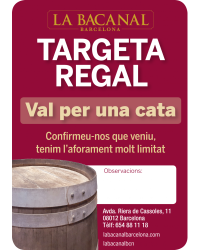 TARJETA REGALO - VALE x 1 CATA DE VINOS